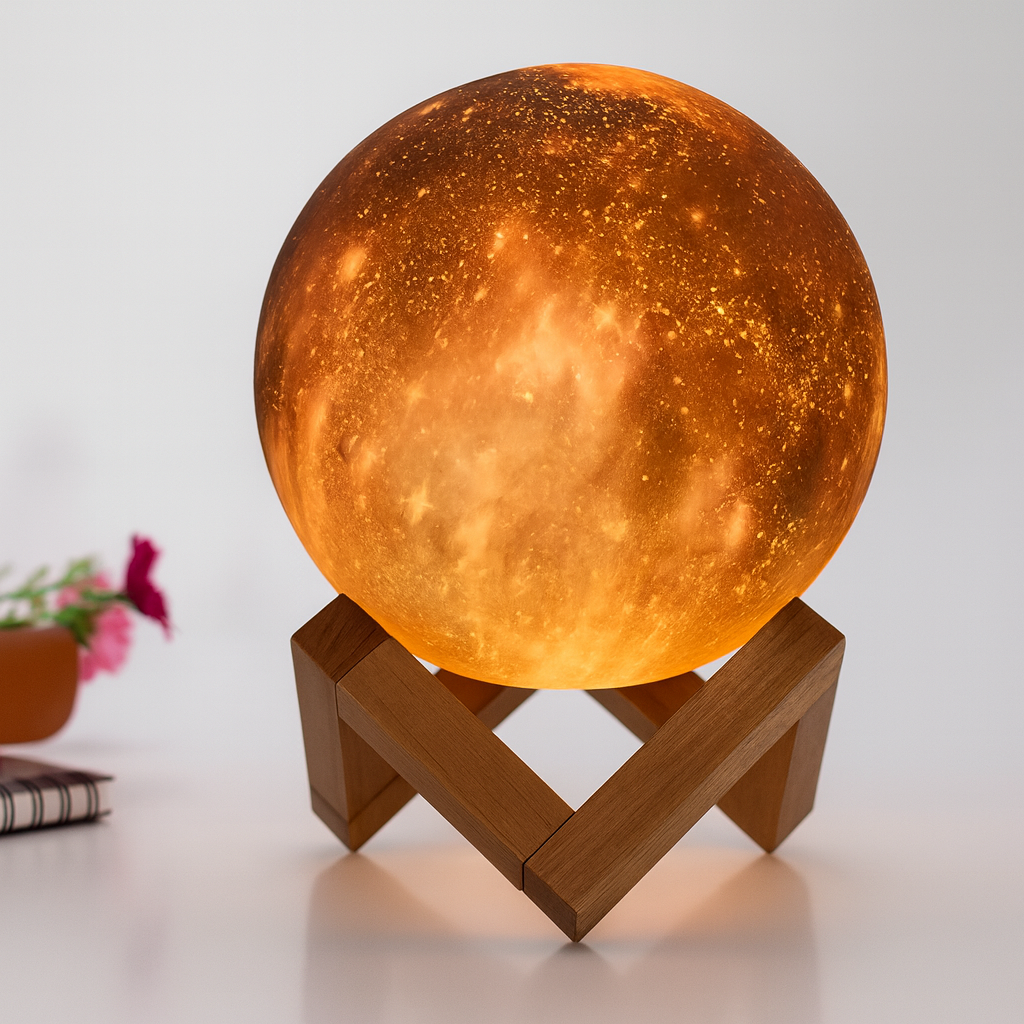Noir Glow™ Galaxy Moon Lamp – 16 Colors LED | Touch & Remote Control